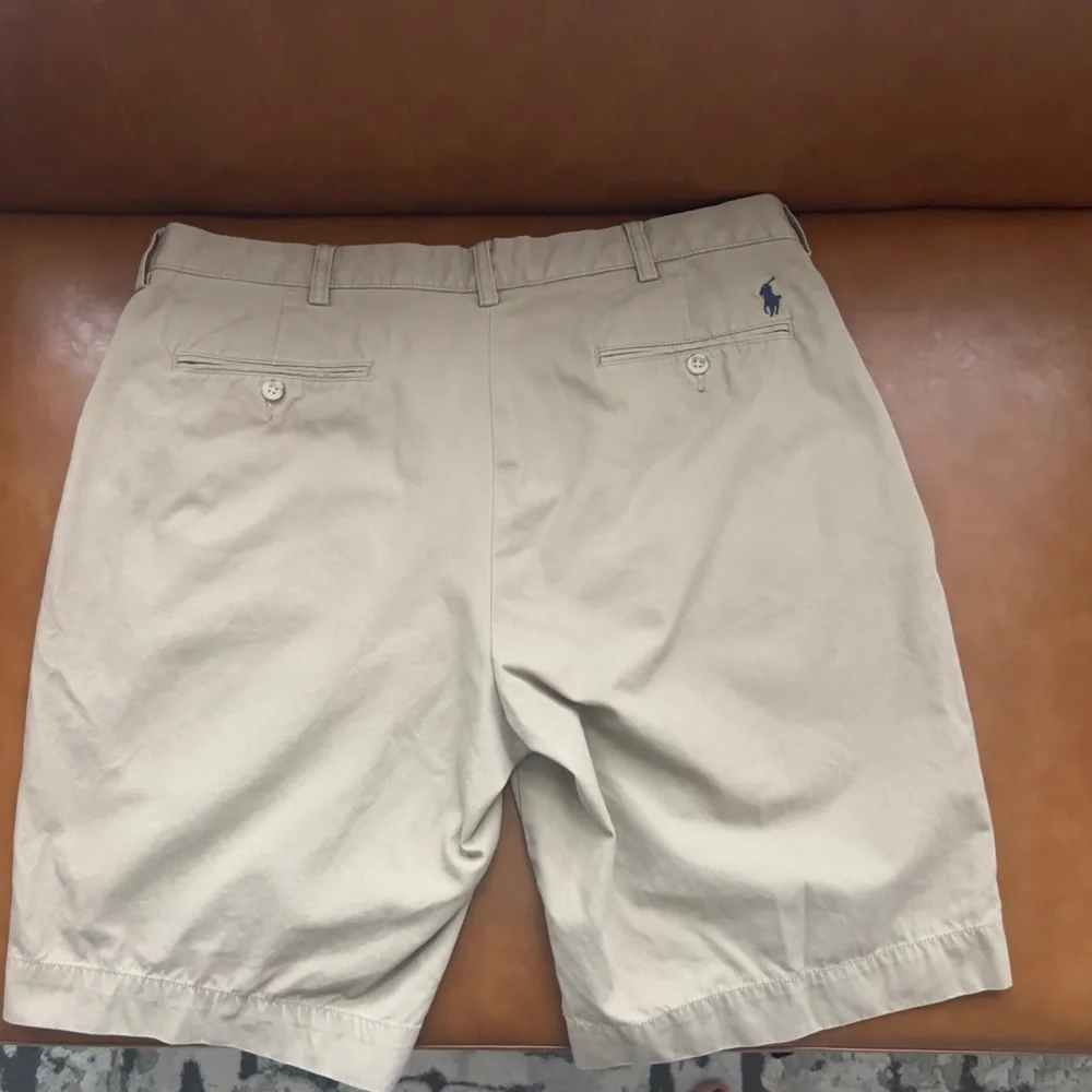Polo Ralph Lauren Logo Prepster Golf Chino Shorts Tan 36 Cotton Preppy Classic